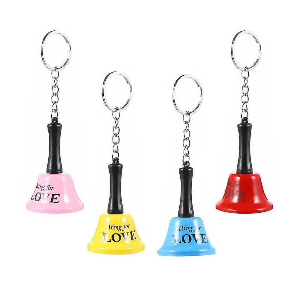 Jingle Keychain For Birthday Gift With Decorative Small Bell Shape In Material 4Pcs