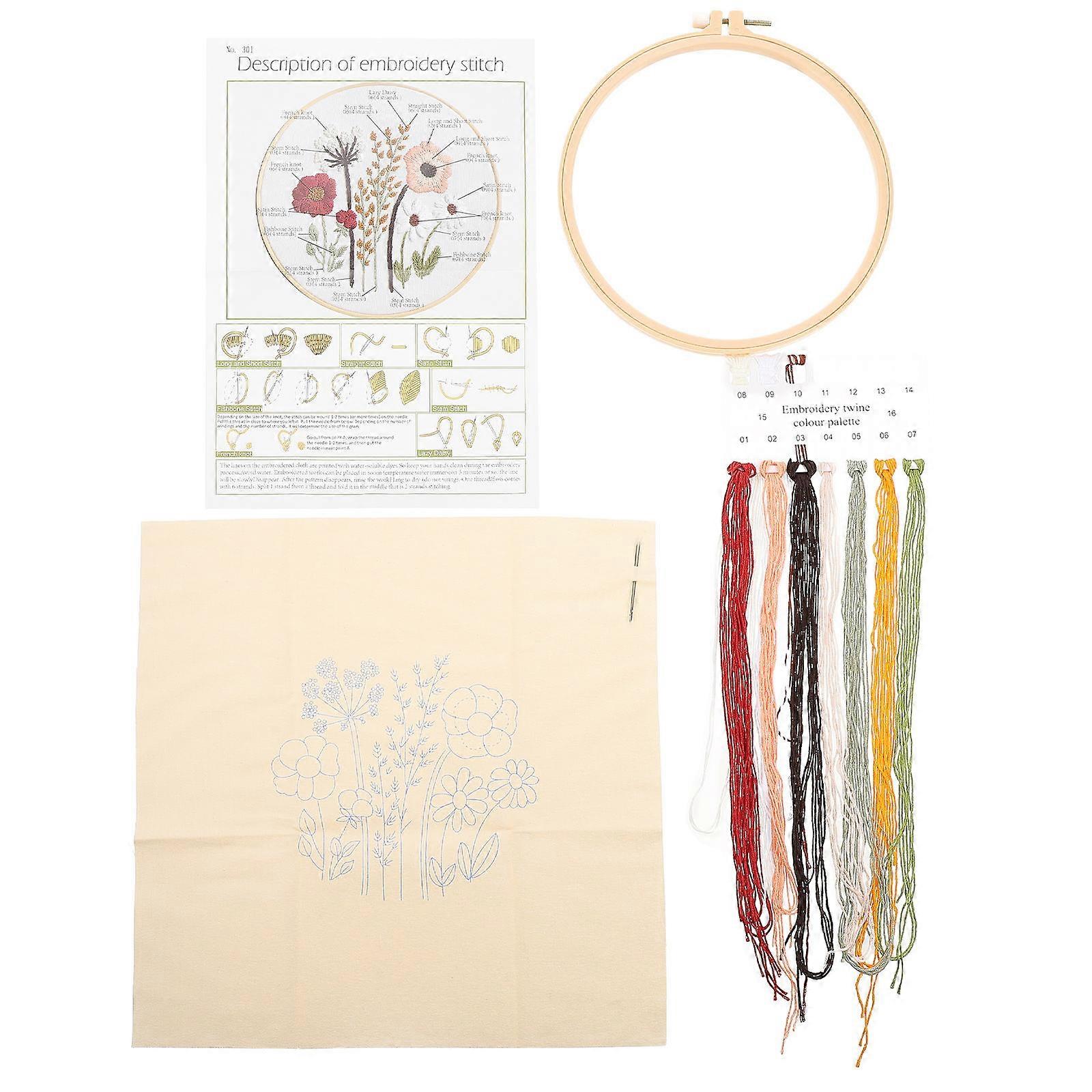 DIY Embroidery Kits 1 Set Beginners Cross Stitch Kits For Children 20x20cm Assorted Color Engaging Parent-Child Activities