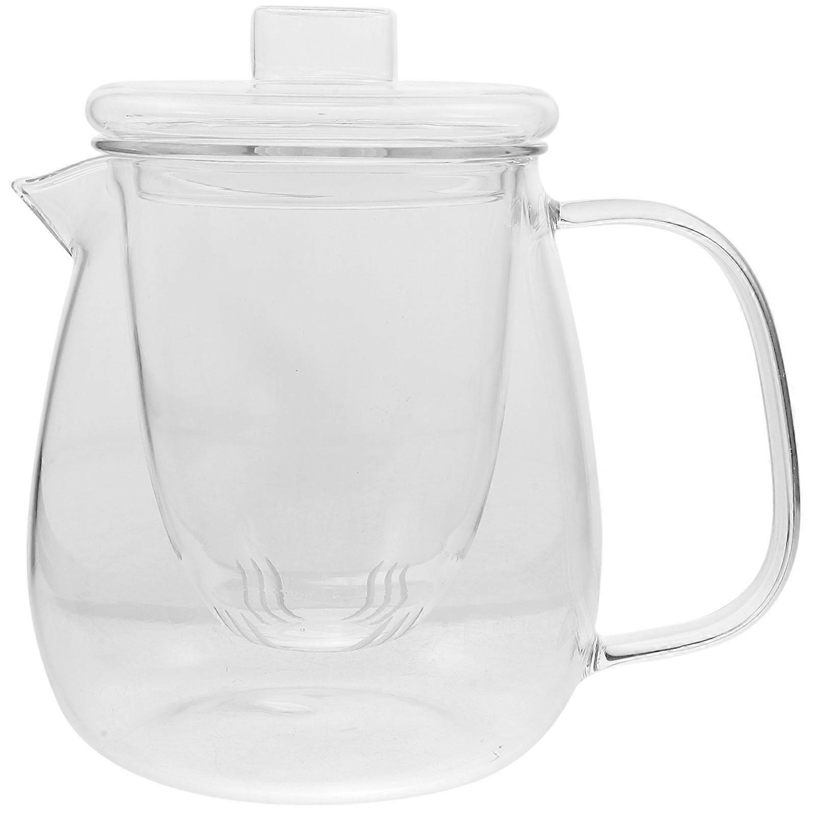 Glass Teapot with Infuser for Home Use 750ml Smooth Surface Easy to Clean 1Pcs