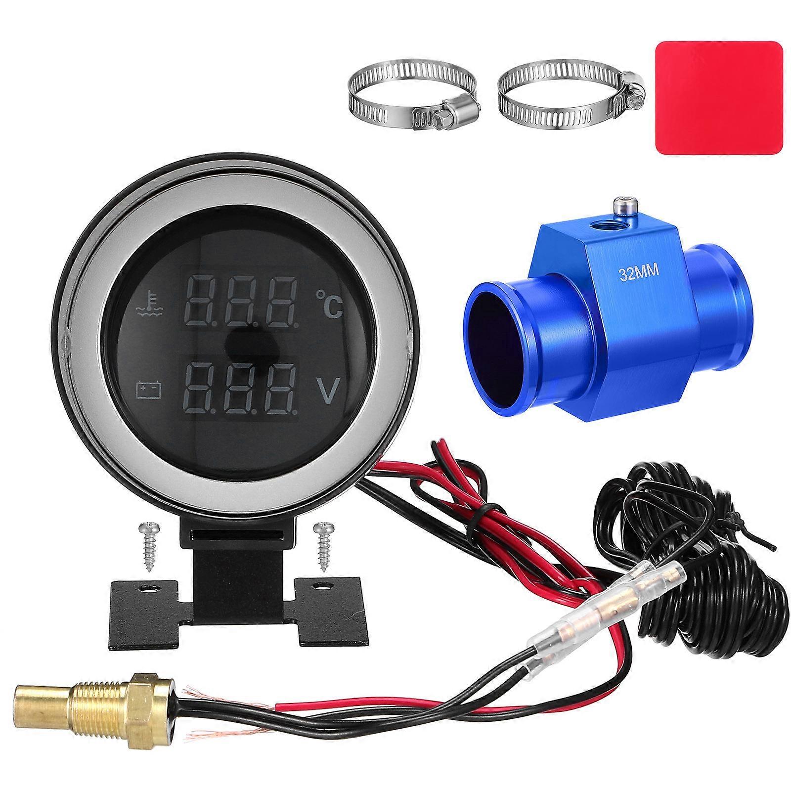 Voltage Meter Gauge For Trucks: Circular Water Temperature Indicator For DIY Enthusiasts 1 Set