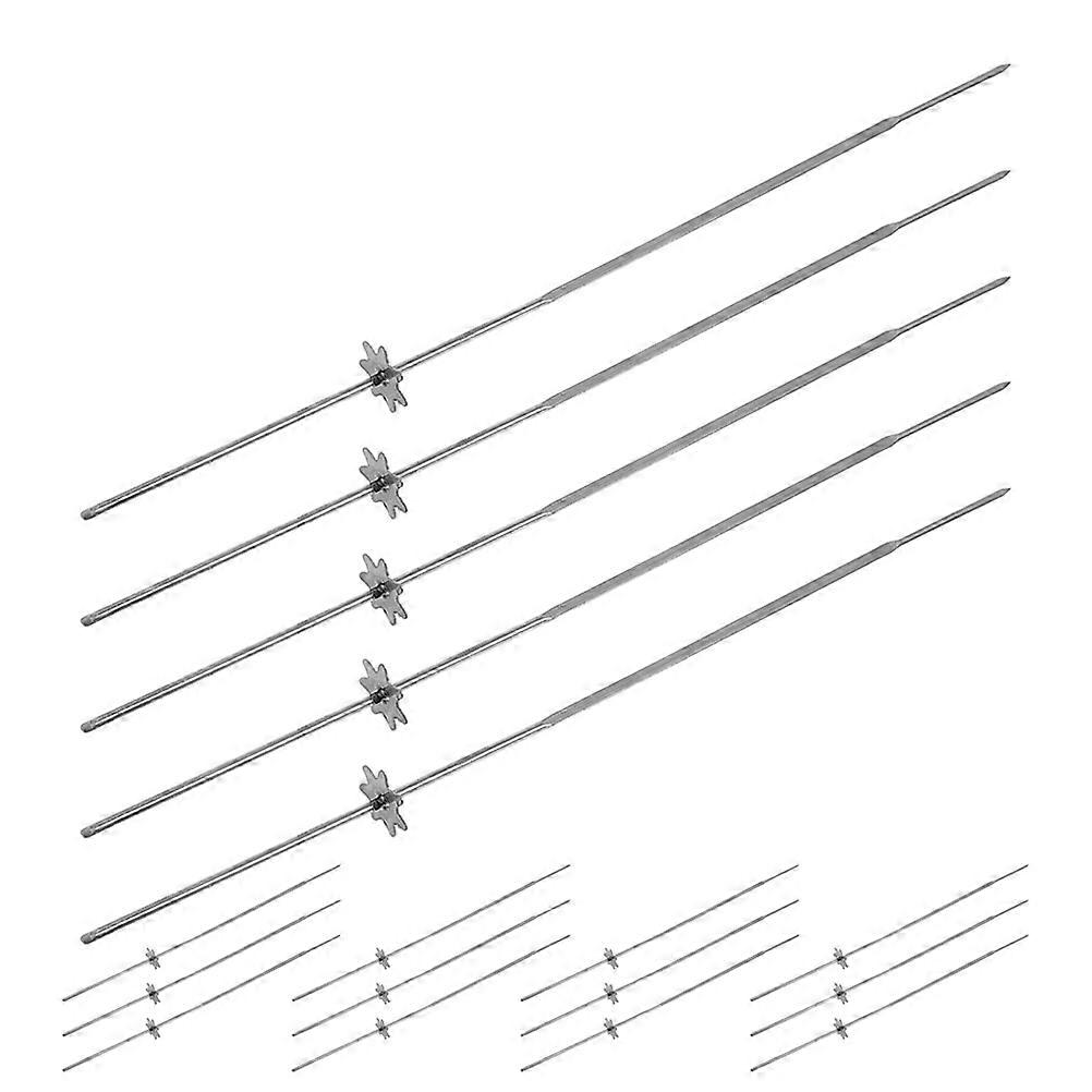 20Pcs Silver Metal Shish Kebab Skewers For BBQ Backyard Gathering Automatic Rotation Long Durable Sticks