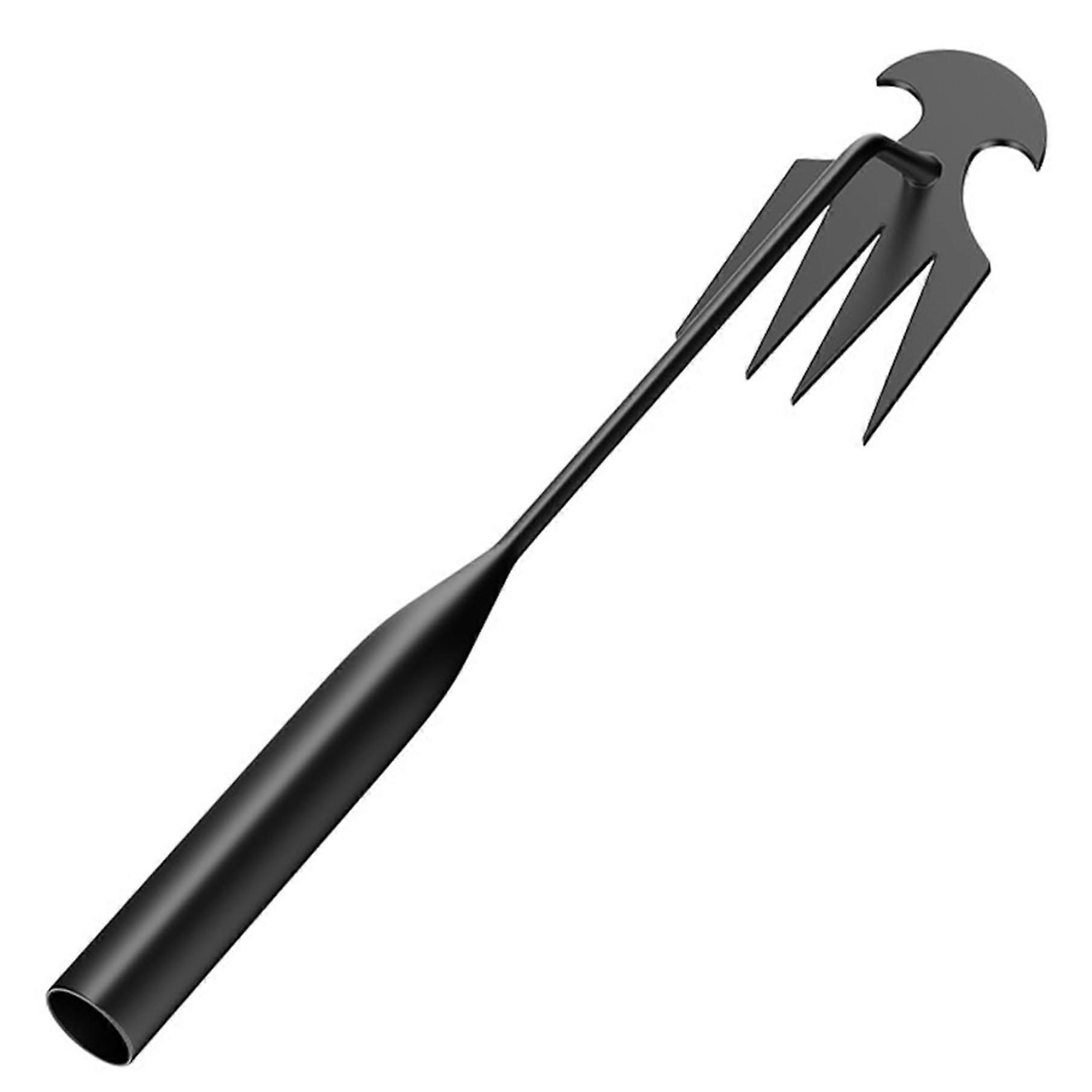 Artifact Uprooting Weed Puller, 4 Teeth Portable Hand Weed Tool with Handle, Carbon Steel Weed Remover for Garden.