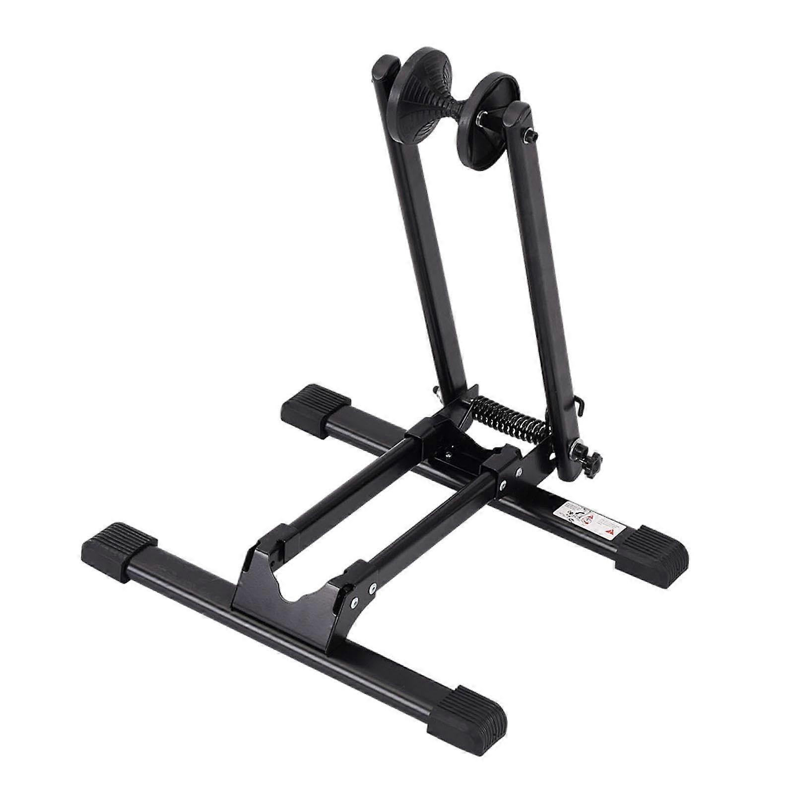 Stable bicycle stand for indoor and outdoor use, made of sturdy metal.