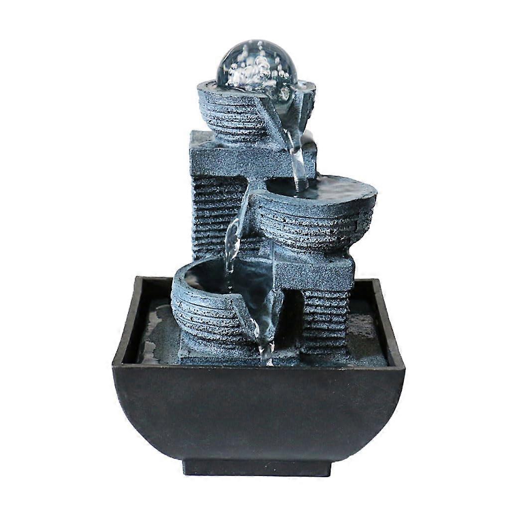 Small Indoor Tabletop Fountain Water Feature, Relaxing Flowing Waterfall Decor for Home and Office - Zen Style Ornaments