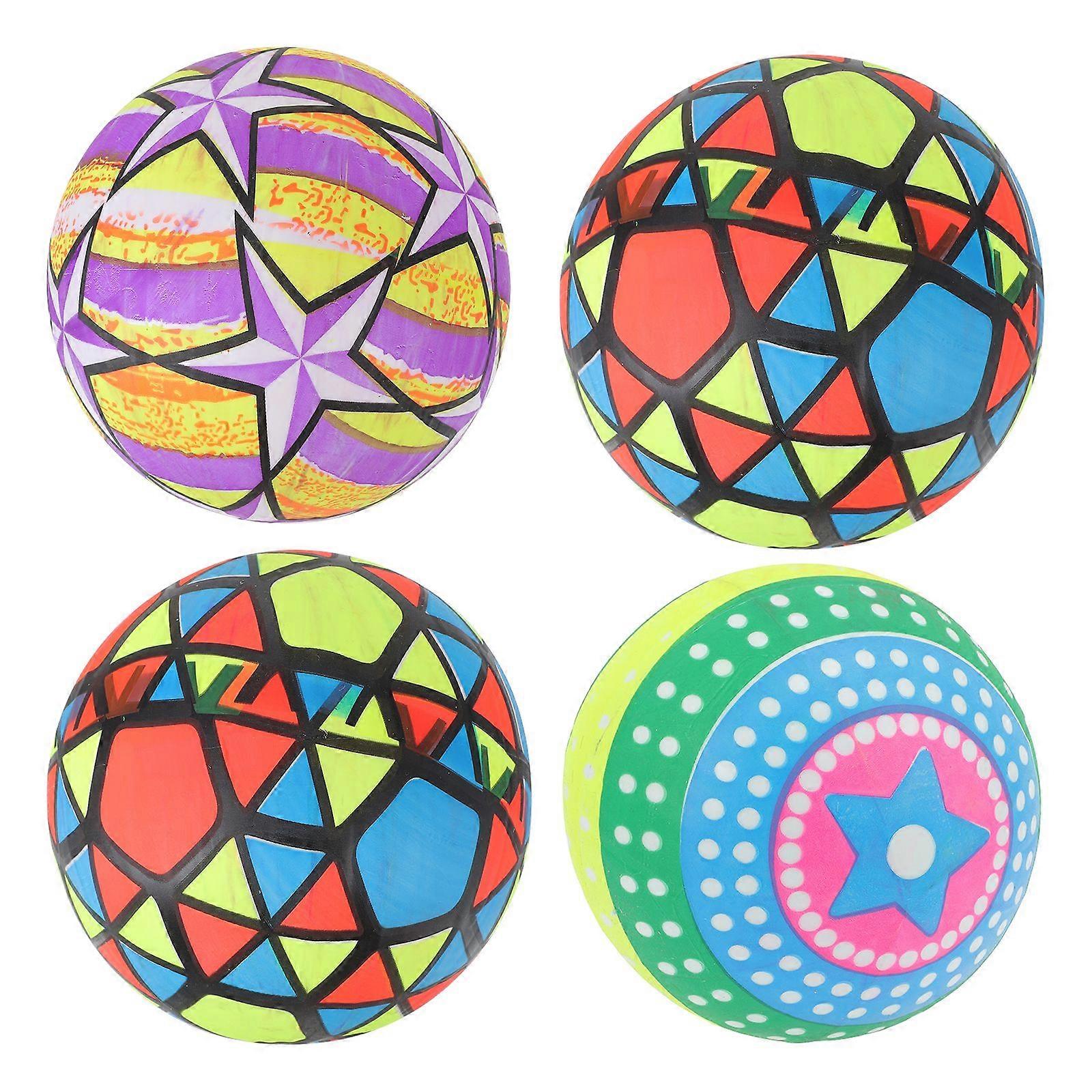 4 Pcs Inflatable Beach Fluorescent Volleyballs Party Beach Balls(Random Style)