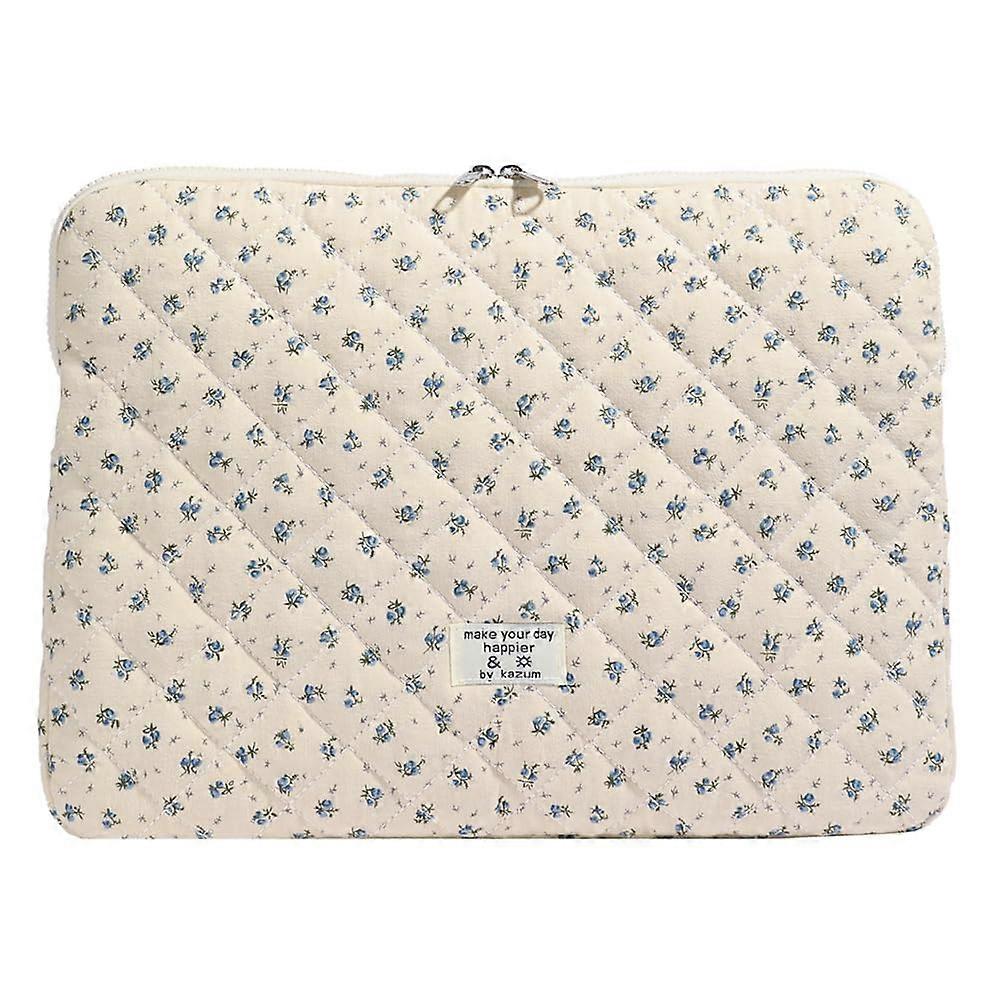Puffy Laptop Sleeve Case Floral, Compatible with MacBook Air/Pro, iPad Bag Blue