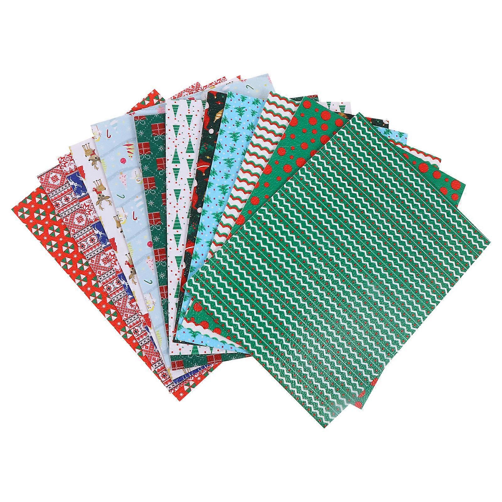 Christmas Diy Sheet Crafting Wrapping Accessory Easy to Cut Assorted Color 12Pcs