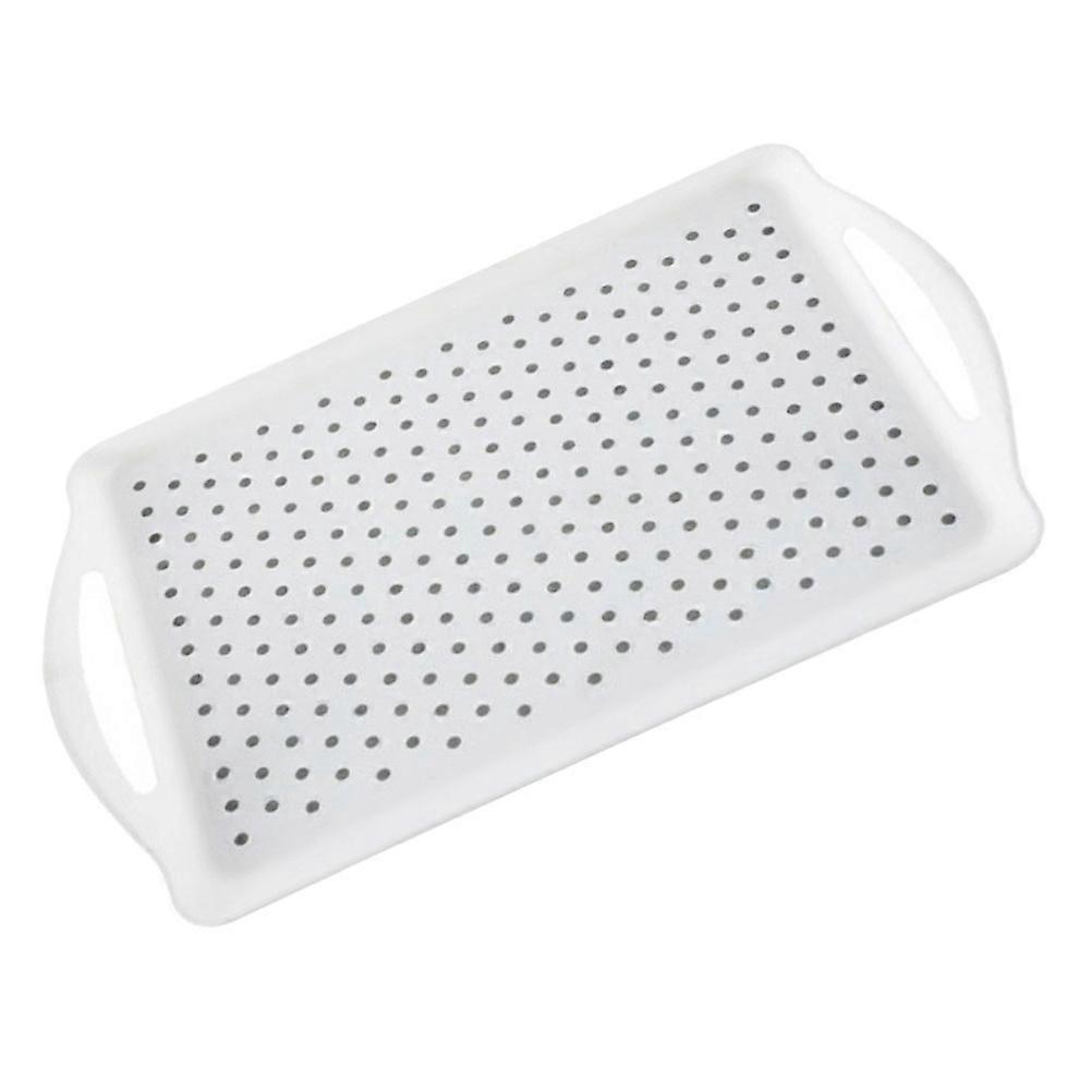 Fruit Tray Rectangular Food Serving Tray Restaurant Plastic White Easy to Clean 1Pc