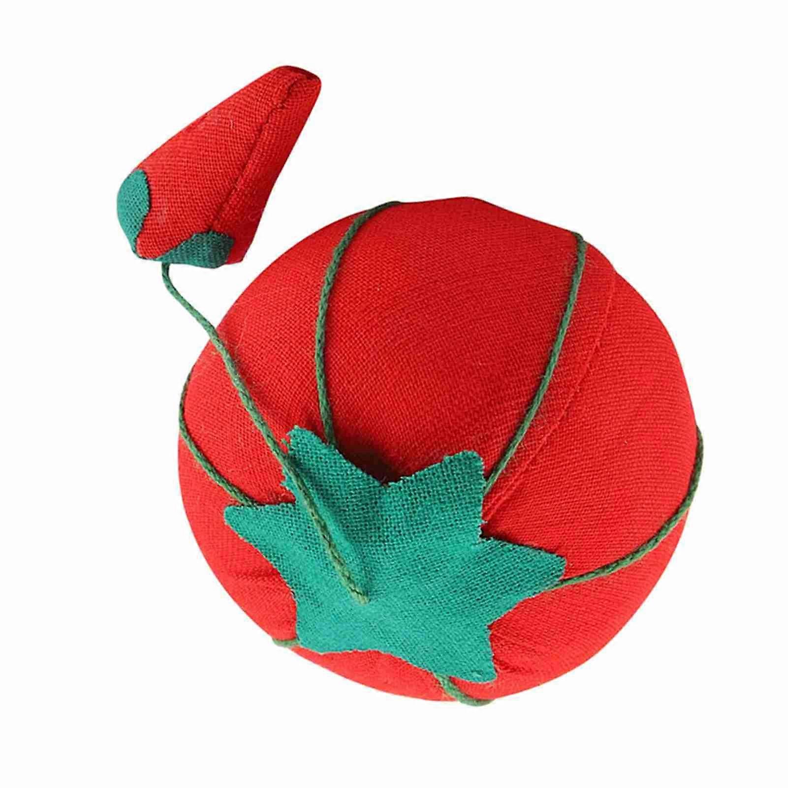 2Pcs Tomato Ball Needle Pincushion Set, 5cm Red Sewing Accessory