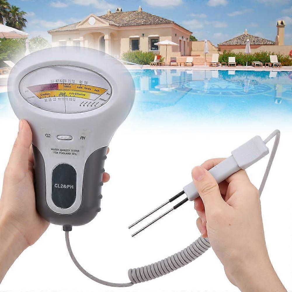 Water Quality Tester 2In1 pH and Chlorine Test Kit, 03.0 ppm Cl2, Precise Pool Spa Hydroponics Analysis