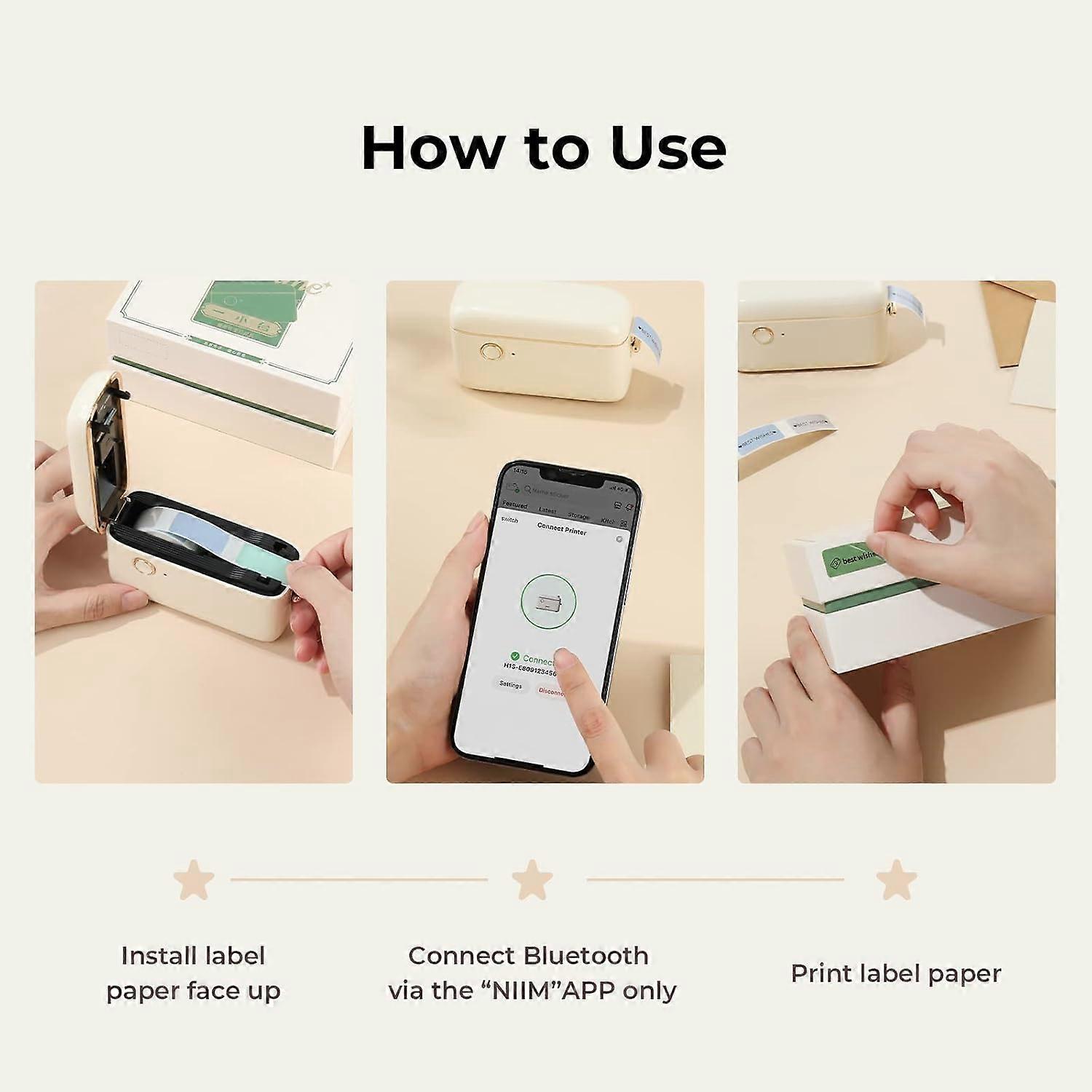 School and office H1S thermal label printer with ribbon for home