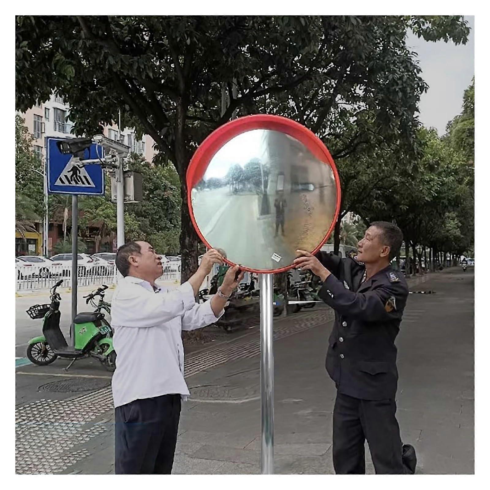 Convex Mirror 18 Inch Diameter Driveway Parking Lot, Corner Blind Spot, Wide Angle Panoramic, Adjustable Bracket