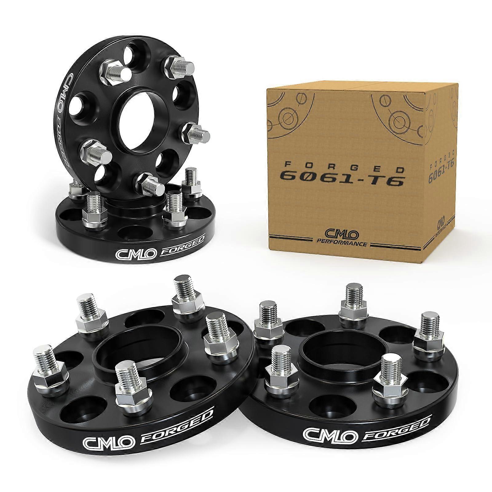 Black Hubcentric Wheel Spacers 4Pack 5X114.3 Bolt Pattern 67.1 Center Bore 12X1.5 Thread Pitch 20mm Thick