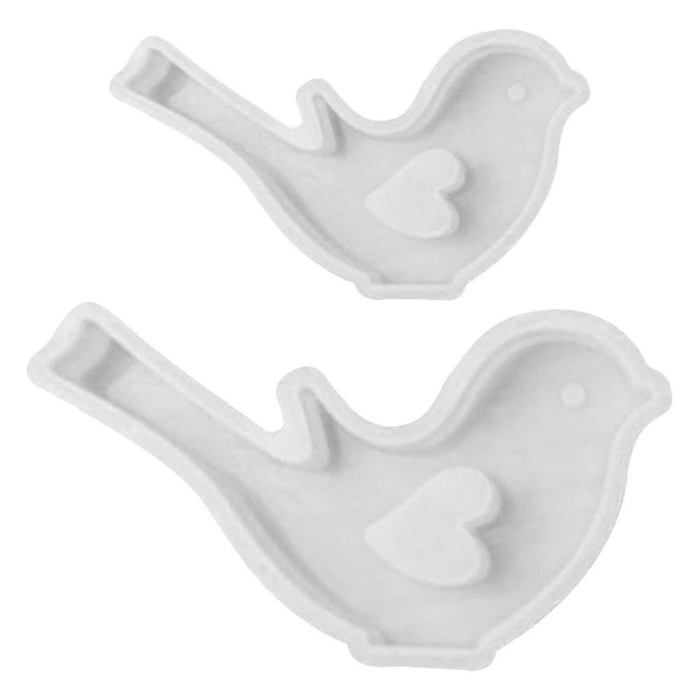 Silicone Mold for DIY Crafts with Lifelike Bird Design Flexible and Easy to Clean White Color 2pcs