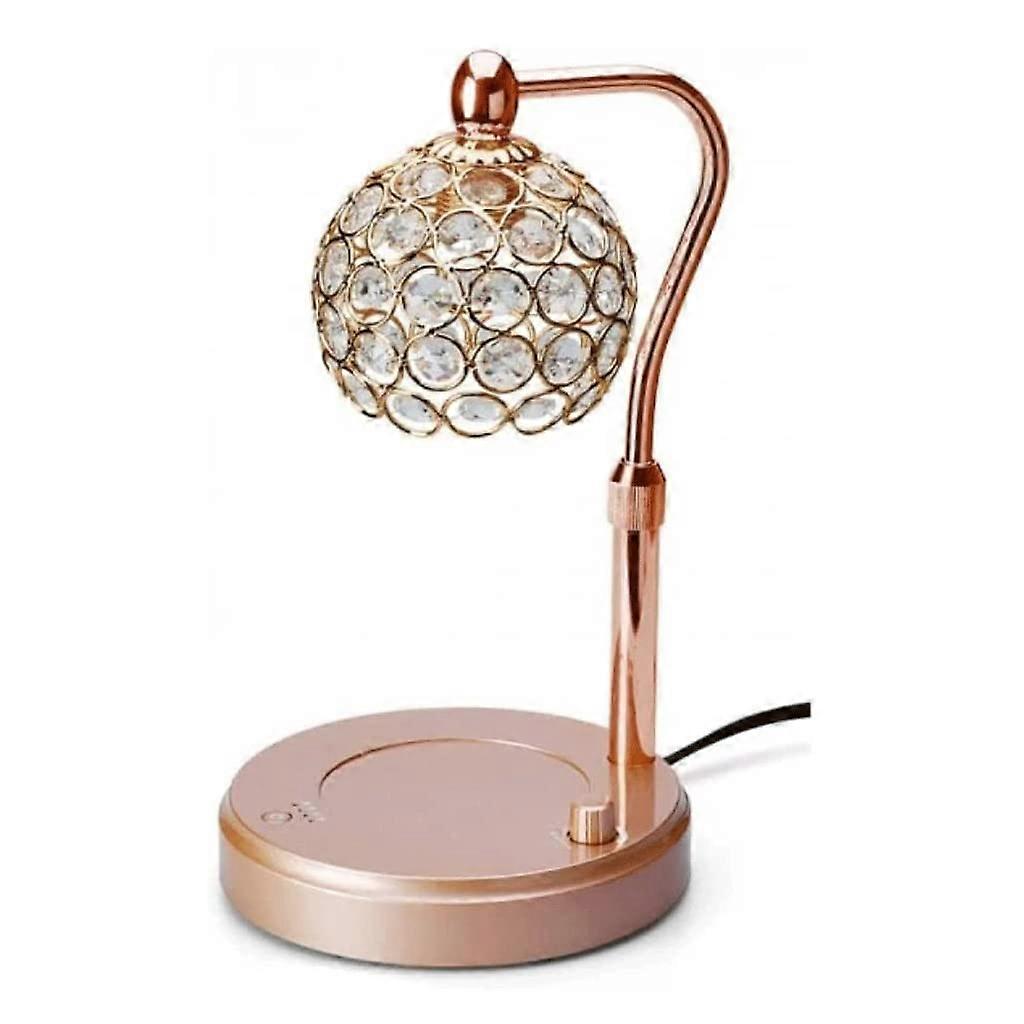 Candle Warmer Lamp With Timer, Height Adjustable, Glass Lampshade, Down Candle Melting, Champagne Gold