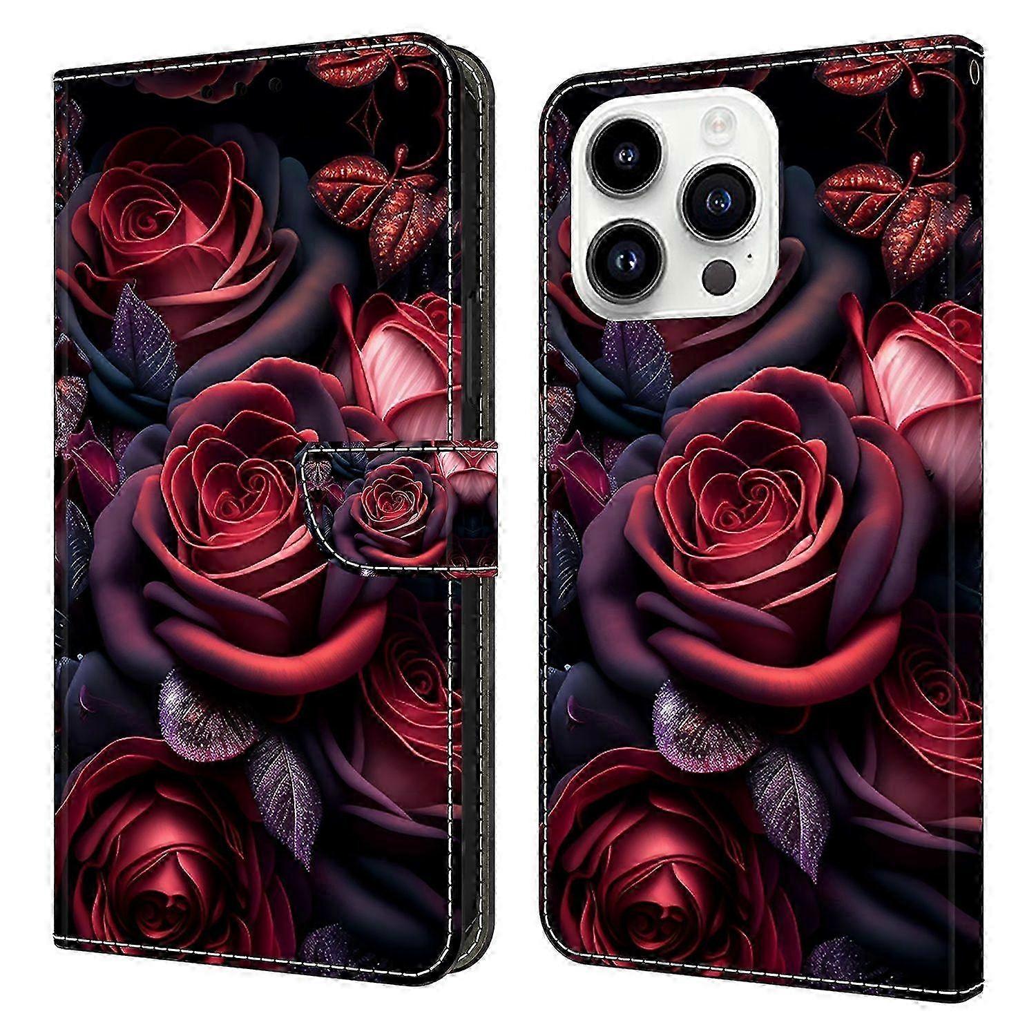For Iphone 16 Pro Wallet Case Pattern Printing Stand Leather Flip Phone Cover