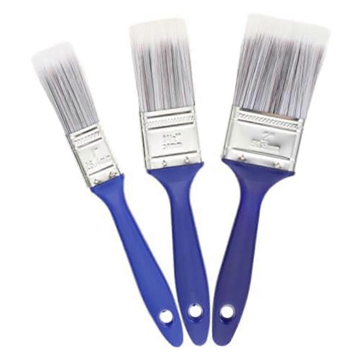 3Pcs Blue Plastic Handle Brush Paint Brushes Bulk Glue Brush Varnishes Paint Brushes Wax Brush Flat