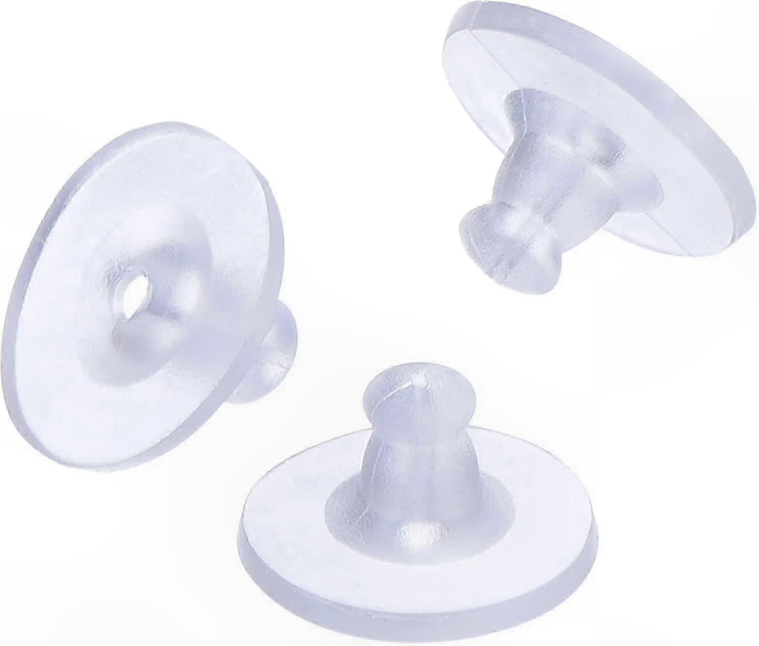100 Clear Earring Safety Backs with Pads for Jewelry Projects