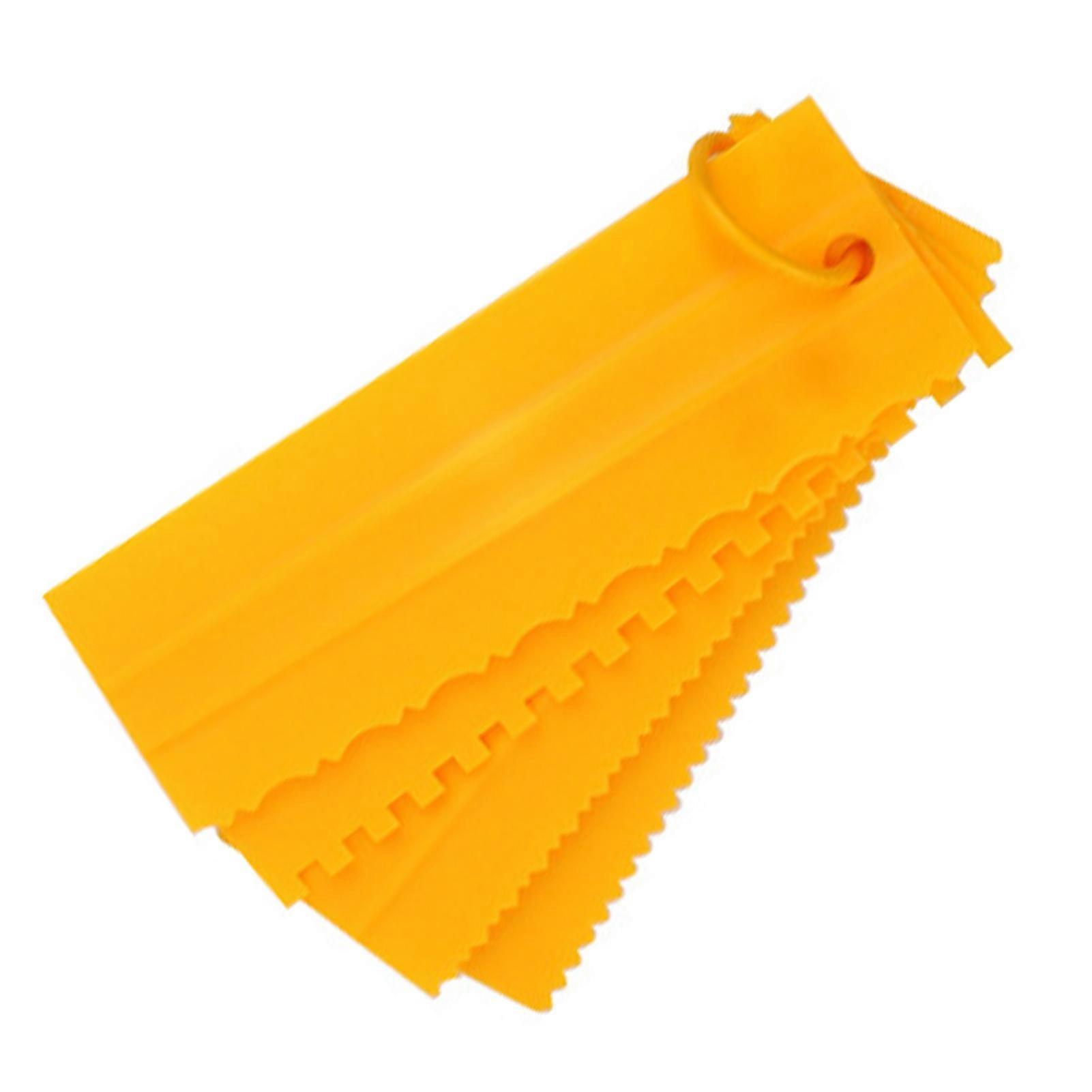4Pcs Yellow Cake Scraper Set 7.5x22.8cm with Hanging Hook Design