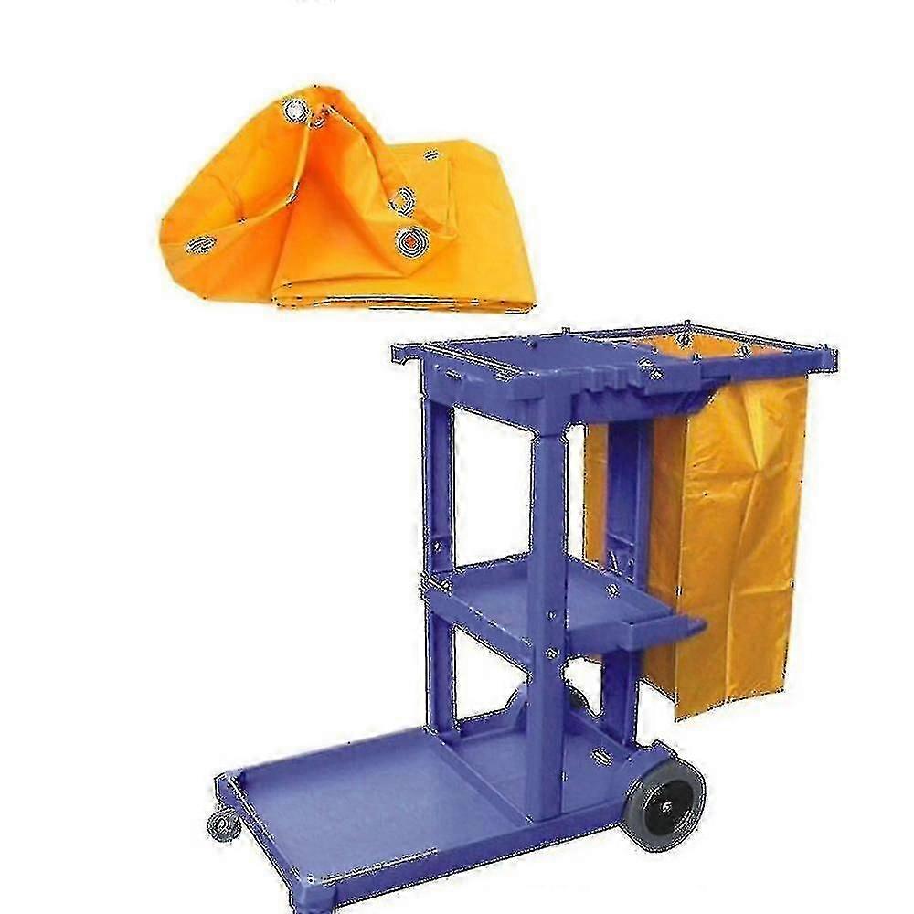Chariot de conciergerie Outil de nettoyage Sac de rangement de chariot étanche Jaune 40x28x69cm1