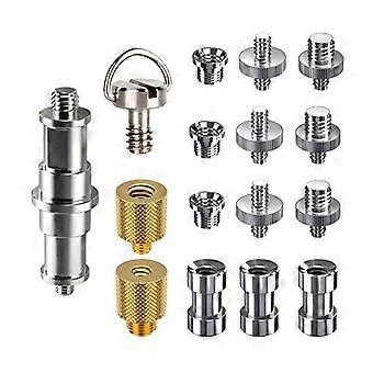 16 Stück Kamera Schraubenadapter, 1/4" auf 3/8" Stativ Schraubgewinde Adapter für Blitze Converte