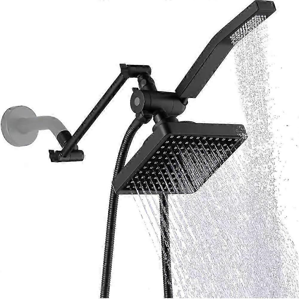 Dual shower head set with square design for spa-like experience