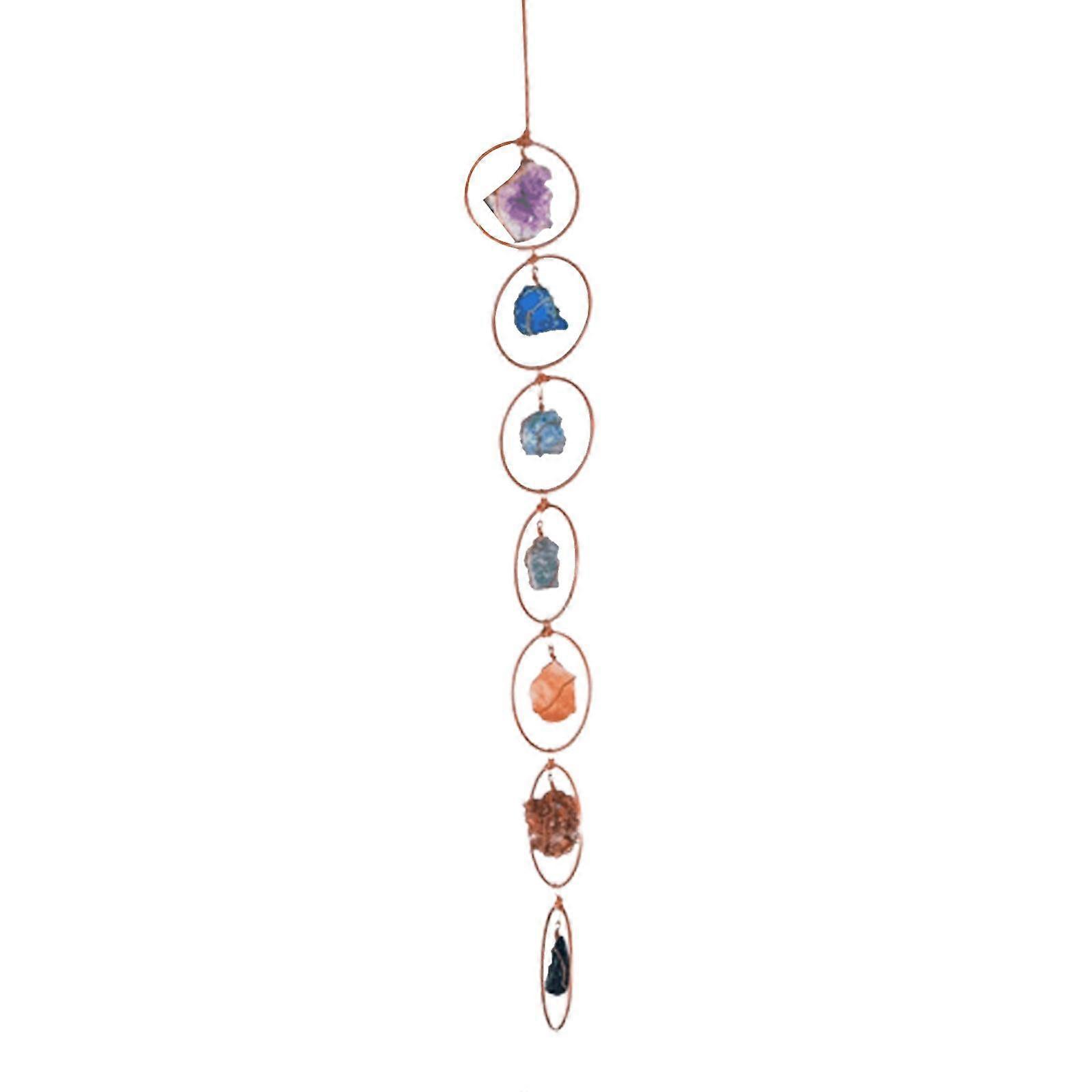 1PC Crystal 7 Chakra Gemstone Wall Decor\U:K