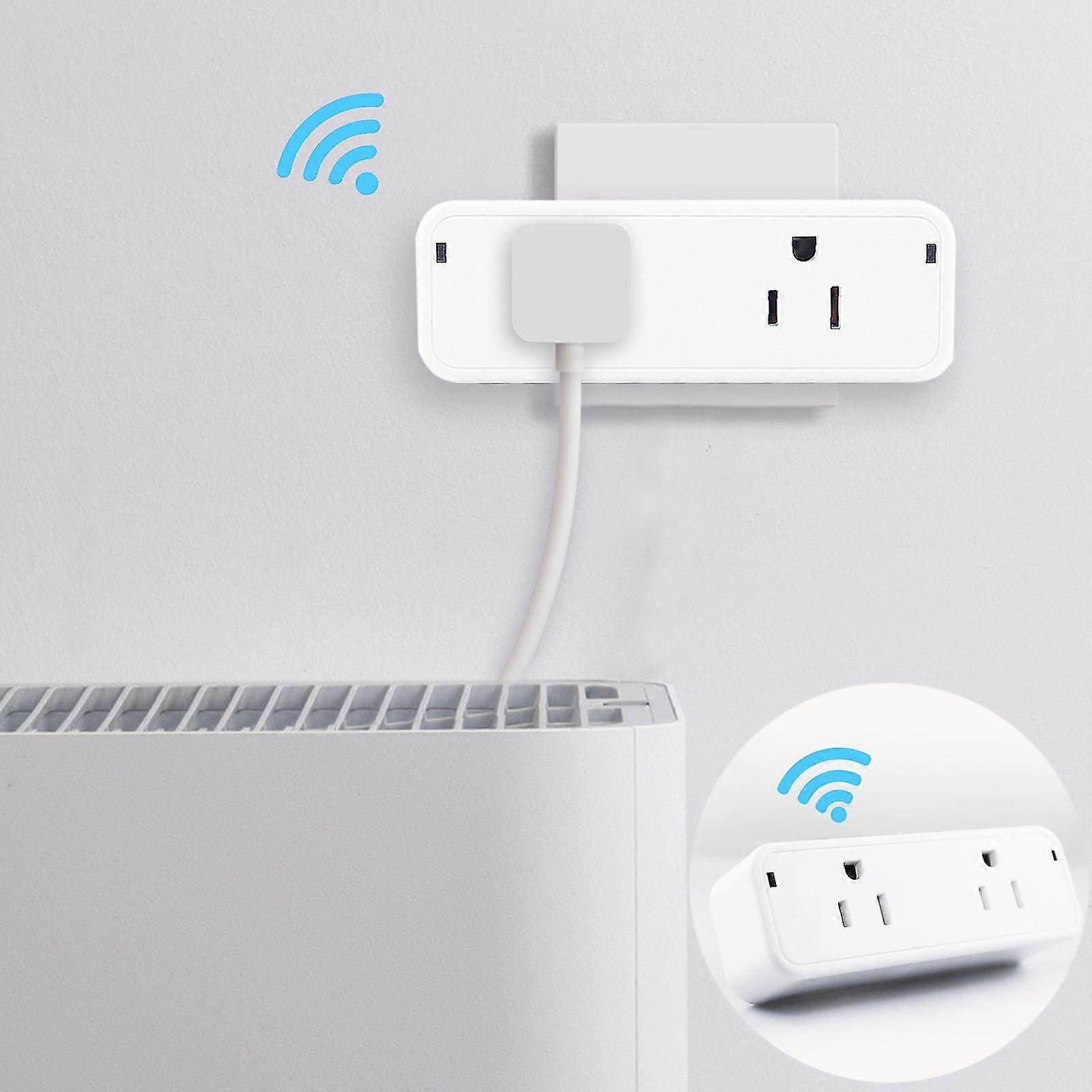 2-in-1 WiFi Smart Plug with Remote Control, Timer, Power Statistics, Alexa/Google Compatible, 16A, 2.4G
