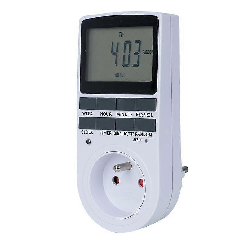 Digital Programmable Socket, Weekly Digital Timer with LCD Display, 12H/24H/7Days Electric