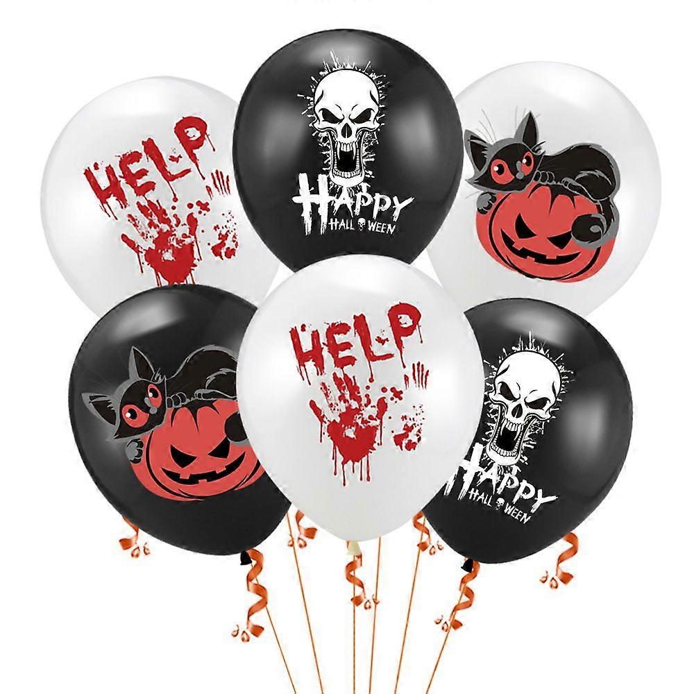 20-Pack Halloween Skull, Jack-O-Lantern, and Cat Party Balloons for Halloween Party Decorations