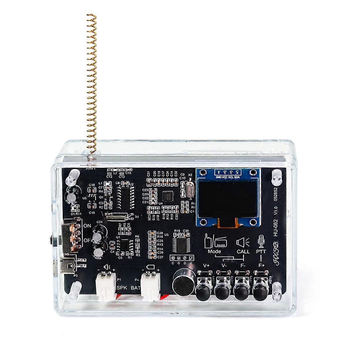 DIY Walkie-Talkie FM Radio Electronic Kit 409.85MHz Adjustable Frequency 87-108MHz OLED Display DIY
