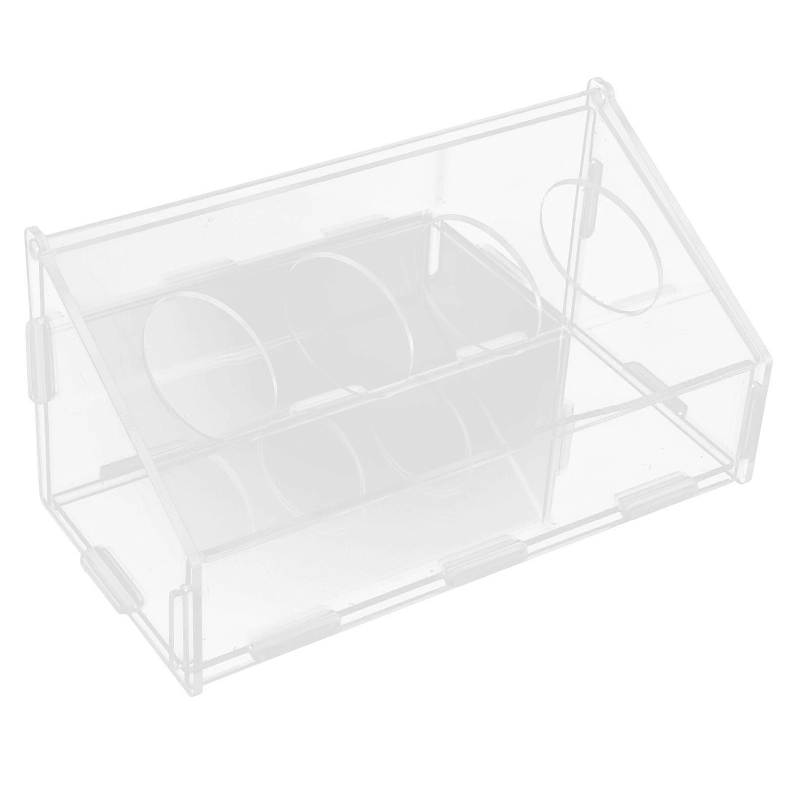 Transparent Acrylic Chicken Feeder for Bird Feeding 5Pcs Trough Holder