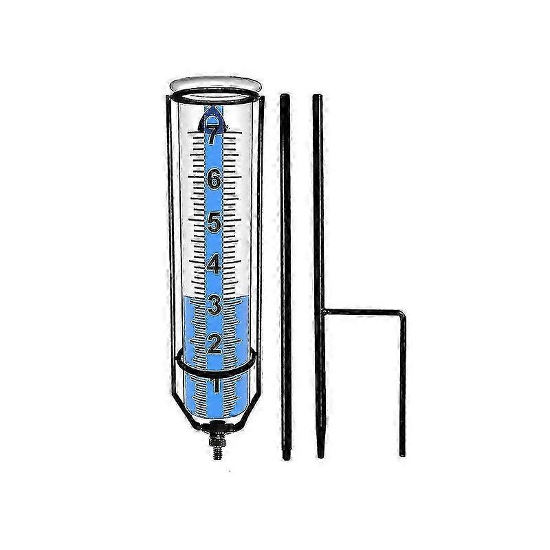 Yard rain gauge with freeze proof and rust resistant stake