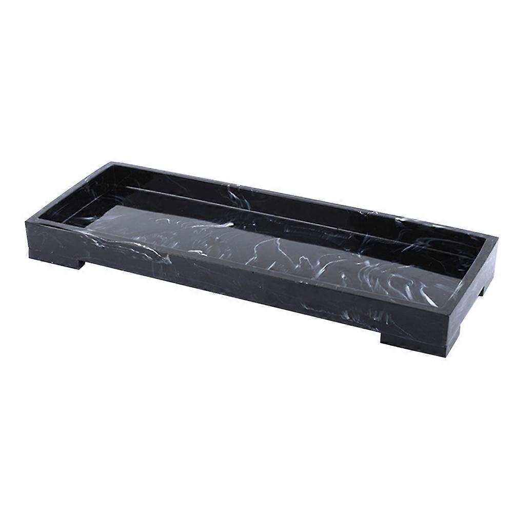 Marble Pattern Storage Tray for Toothbrush Holder Container Black
