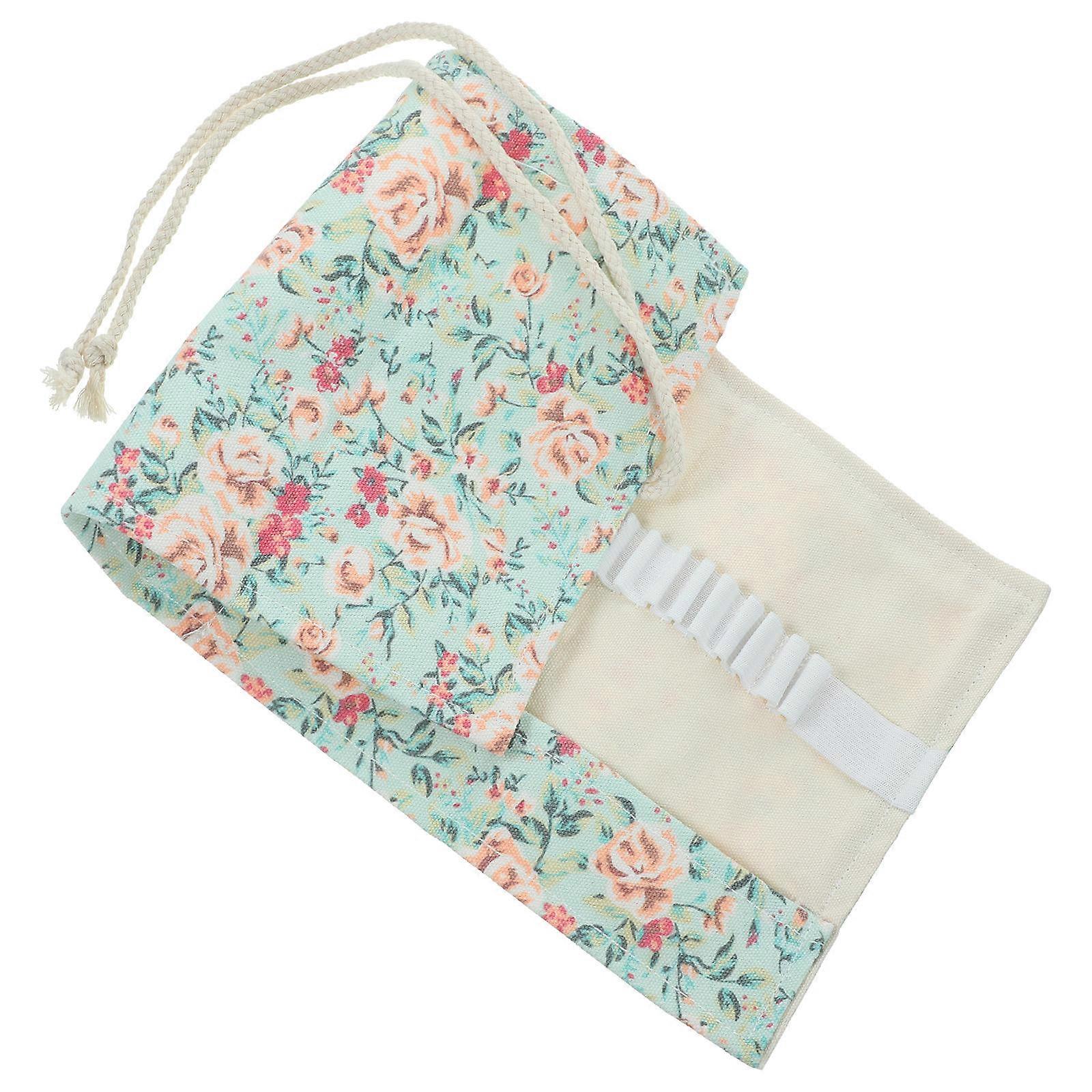 Pencil Wrap Canvas Pen Wrap Roll Up Case for Slots