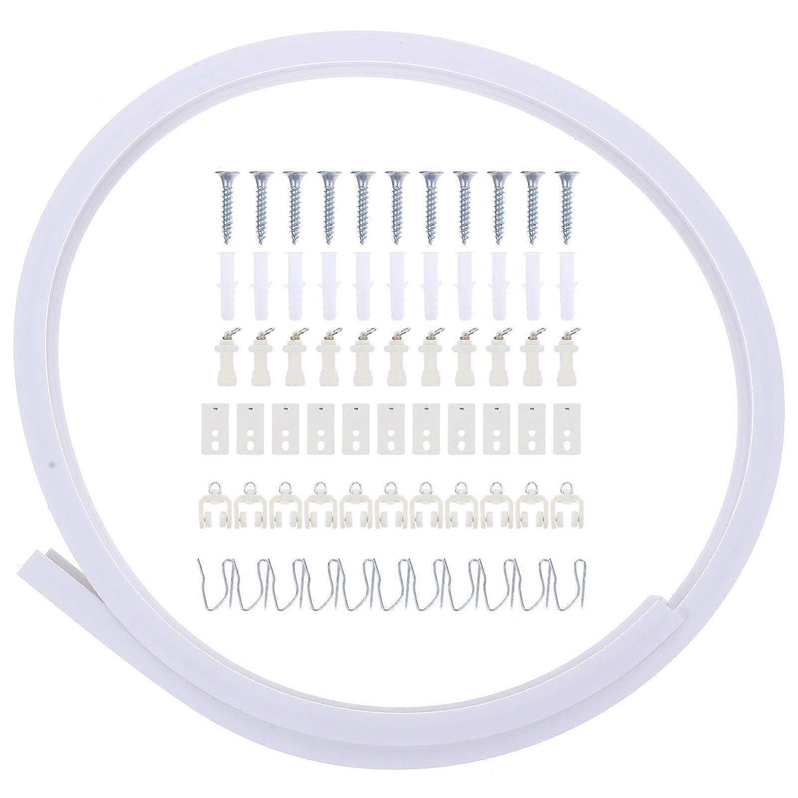 Curtain Track Ceiling Mount with Flexible Slider Track for 1Set Curtains