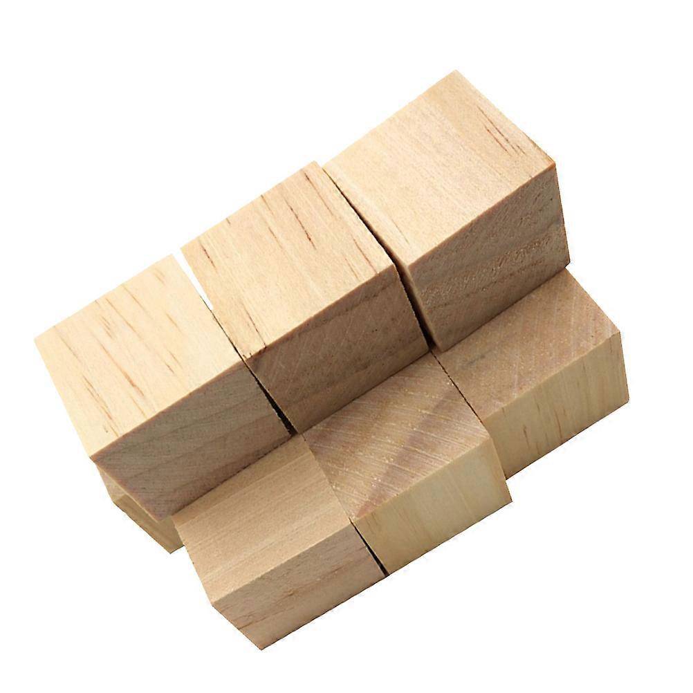 36Pcs Wooden Cube Blocks for DIY Craft Pine Wood Beige Cubes