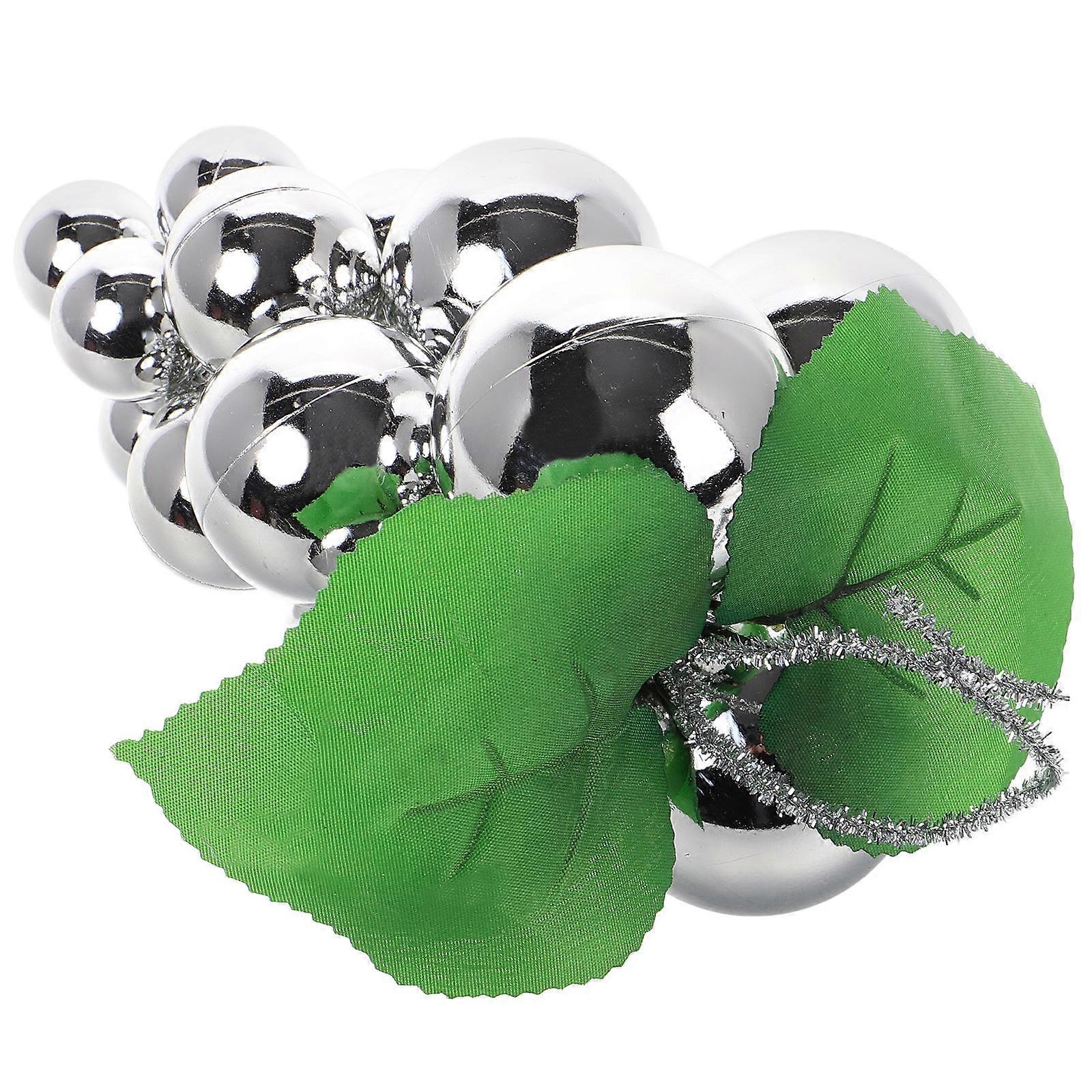 Christmas Tree Grape Hanging Ornament for Decor 2Pcs Silver Plastic