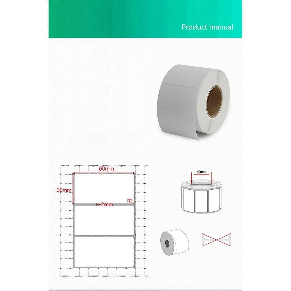 2000 Pcs White Blank Rectangular Printer Sticker For Logistics Personnel Including Address Labeling And Direct Thermal Printing