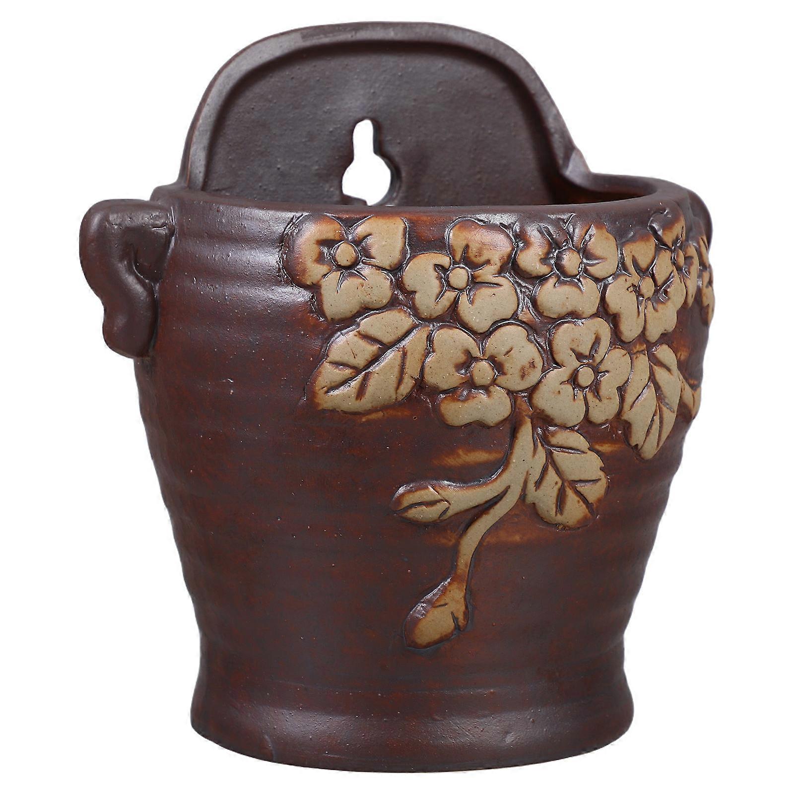 Unique Flower Pots Vintage Hanging Ceramic Wall Planter for Storage 4Pcs