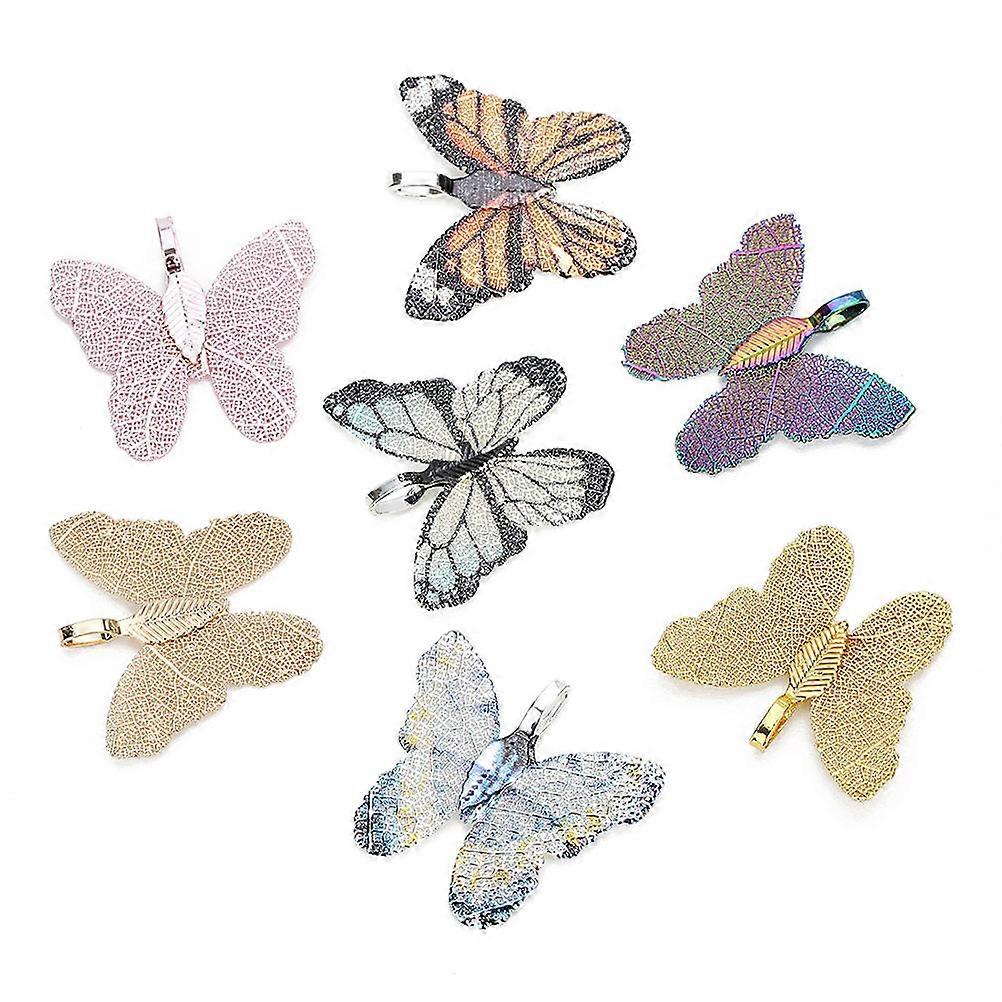 Copper Pendant for Jewelry Making Tree Leaf Butterfly 2Pcs Bag