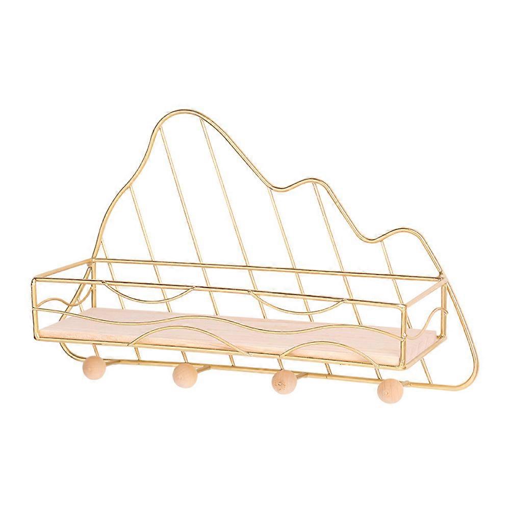 Creative Wall Storage Rack Metal Frame Hook Shelf Suitable For Indoor Use 2Pcs