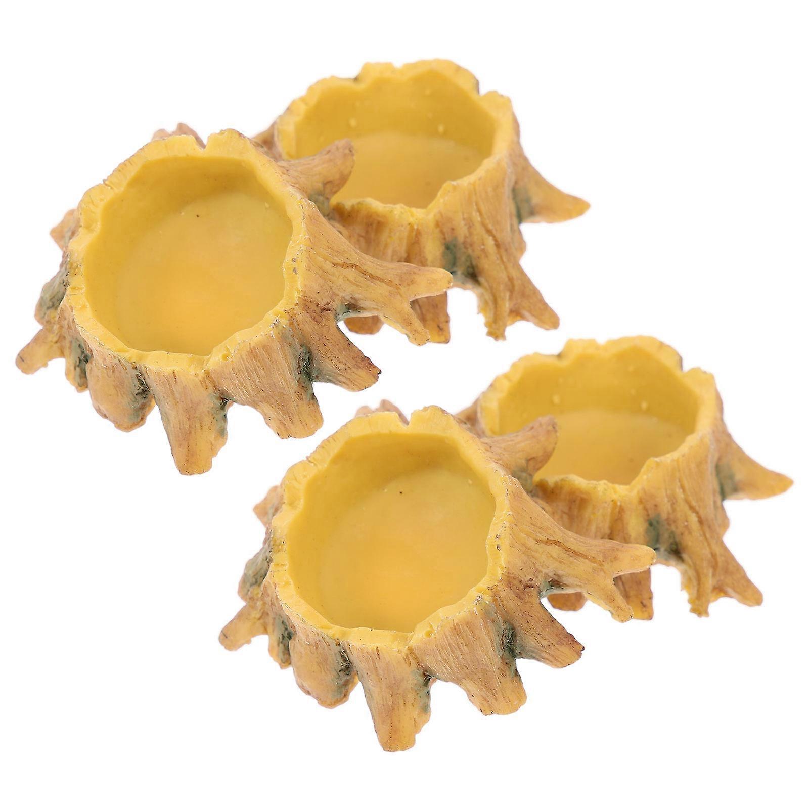 Water Basin for Spiders Small Water Containers for Reptile 4Pcs Resin