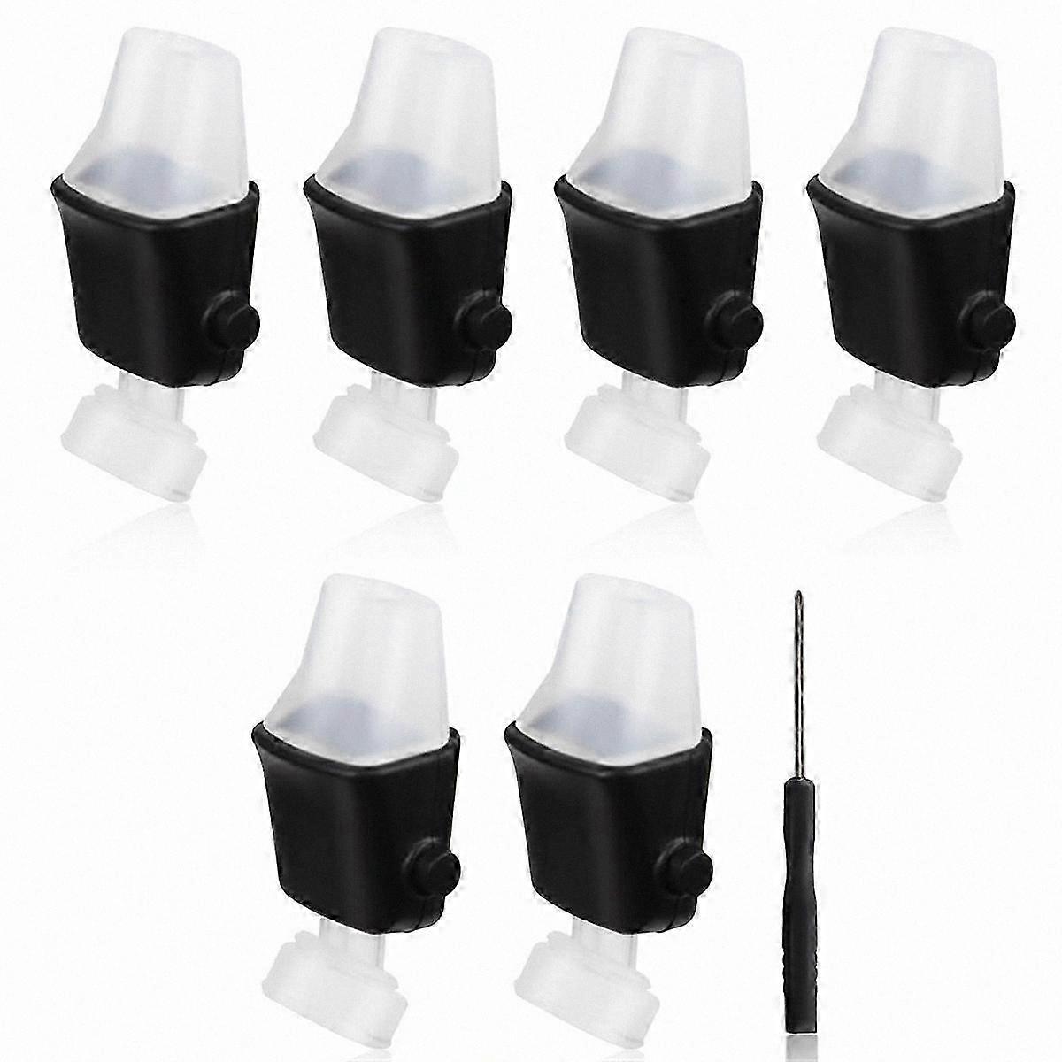 Silikonpipar för vattenflaskor med mjukt lock, 6-pack reservmunstycken