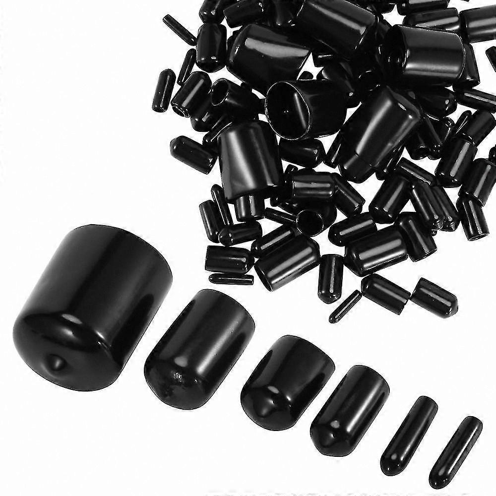 156-Pack Vinyl Elastic End Caps, Rubber Thread Protectors, 9 Sizes for Safety Applications
