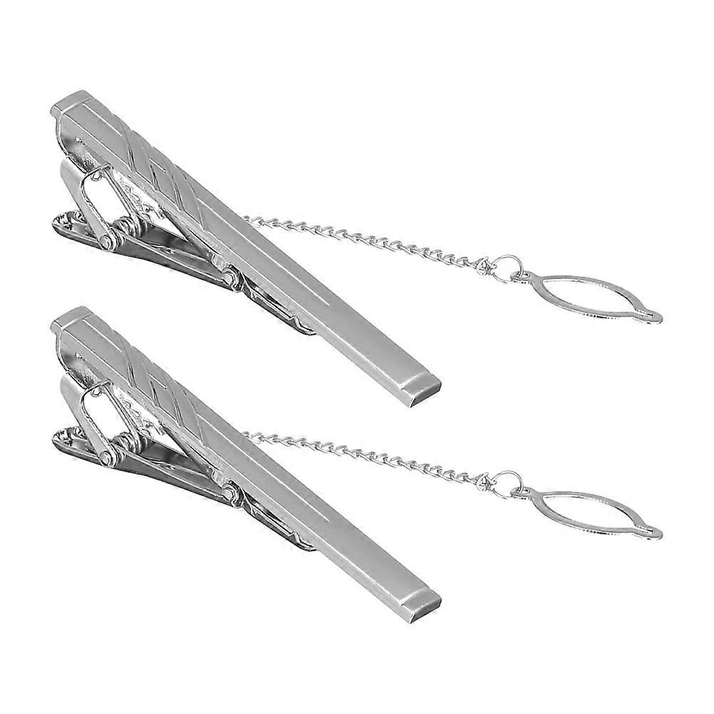 2Pcs Metal Tie Clips For Wedding Party Banquet Occasions Style Designed For Tie Clipping Functionality