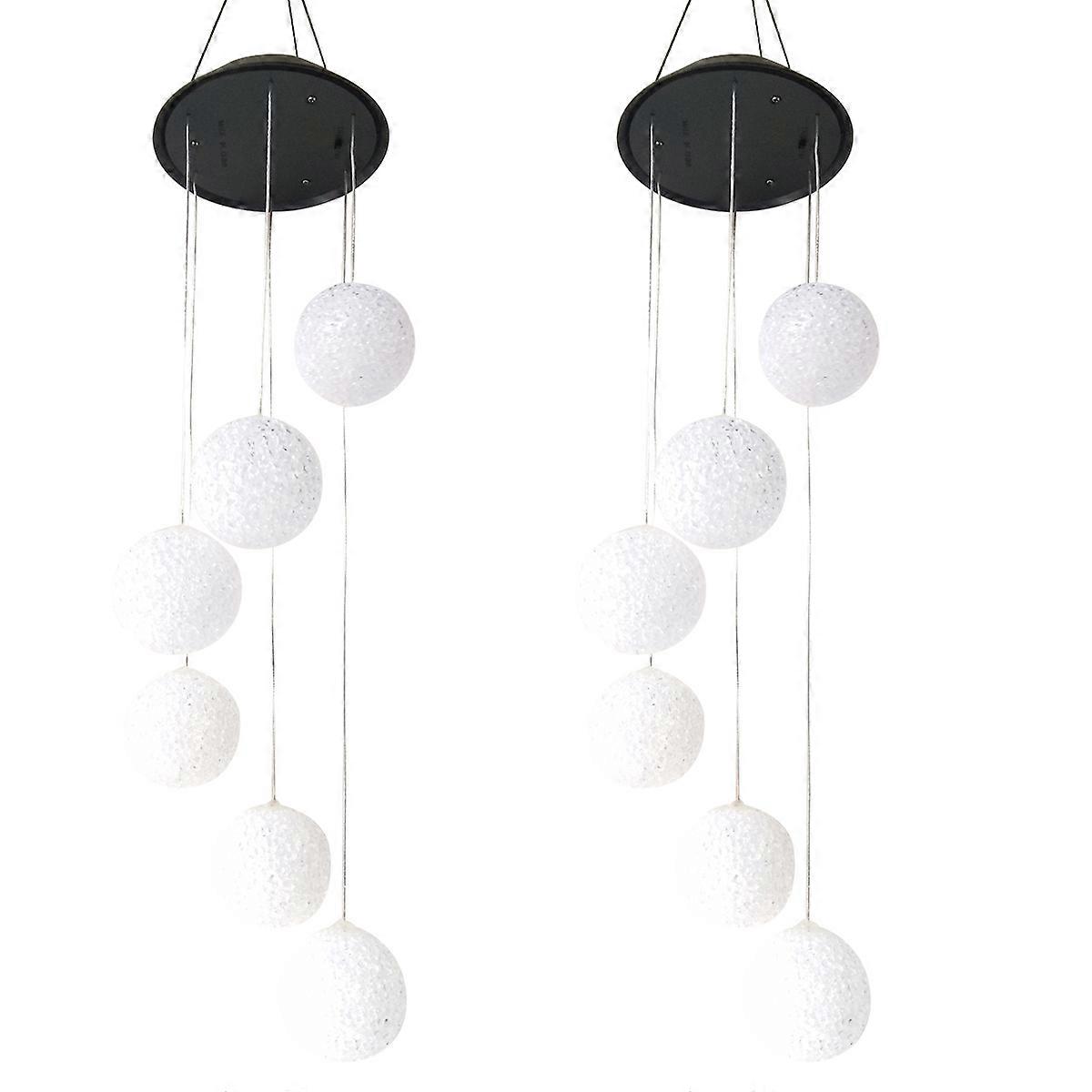 Solar Powered Wind Chime Light Automatic Lighting Beads Ideal For Lawn And Garden Copper 2 Pcs