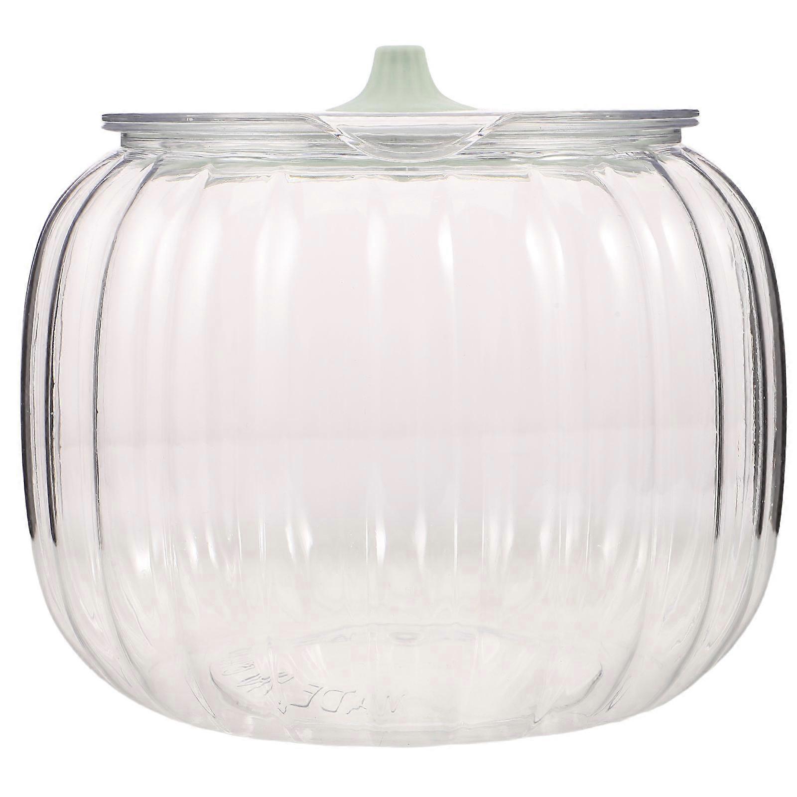 Food Storage Container Airtight Jar with Lid 2Pcs Transparent Plastic Pantry