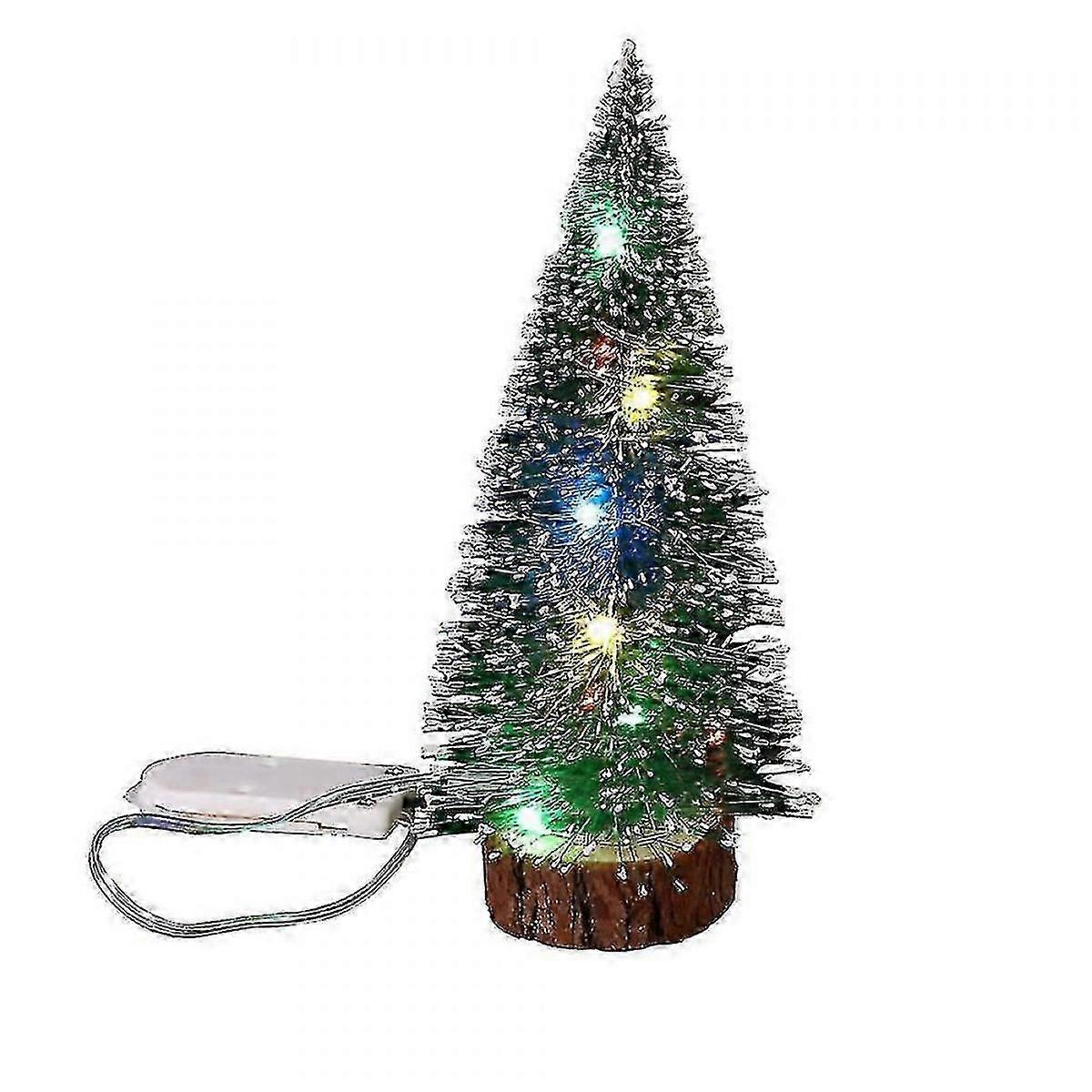 Mini Cedar Christmas Tree With Led Lights Party Small Pine Tree Home Xmas Decor Gift