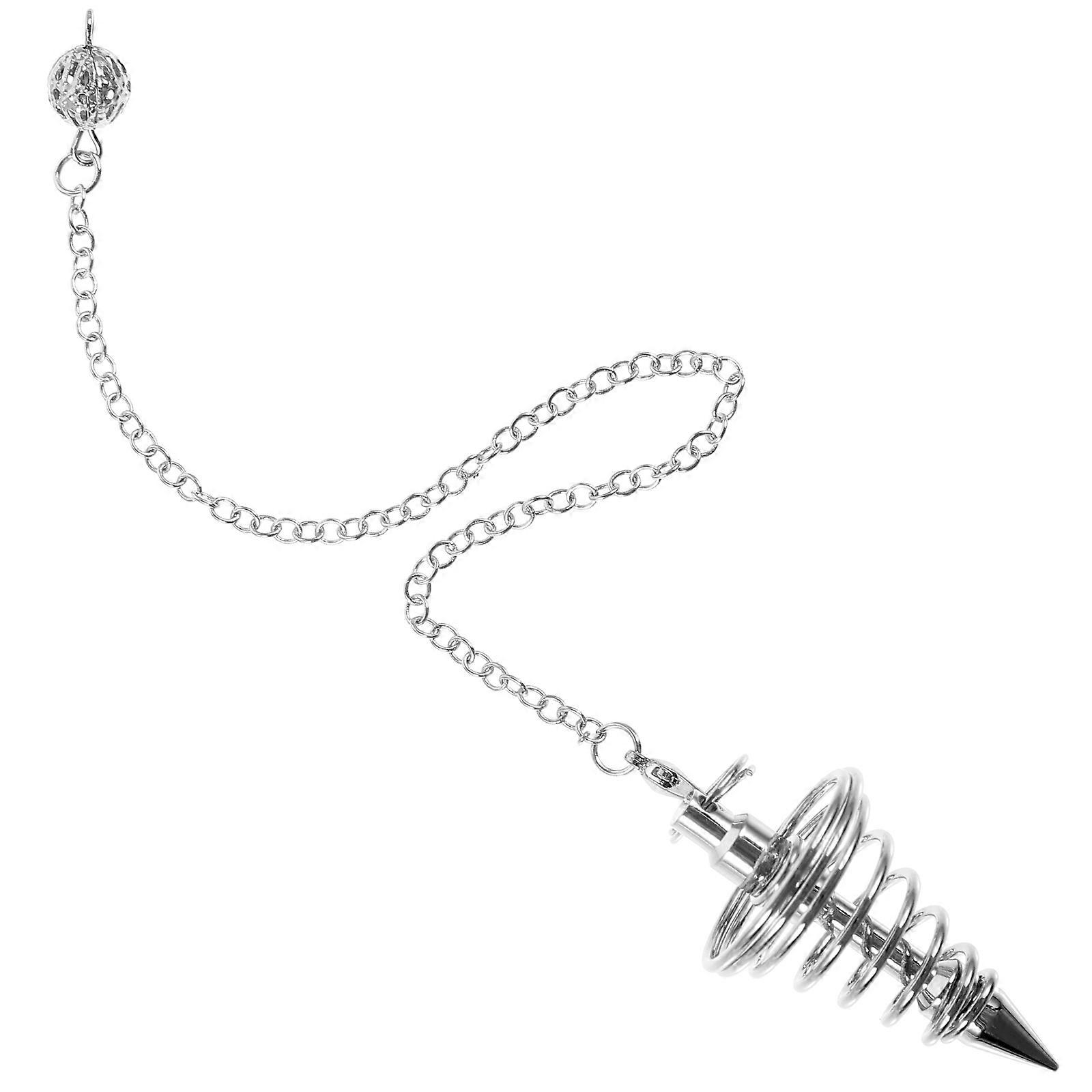 Silver Copper Pendulum Pendant for Divination 2Pcs Spiral Conical Design